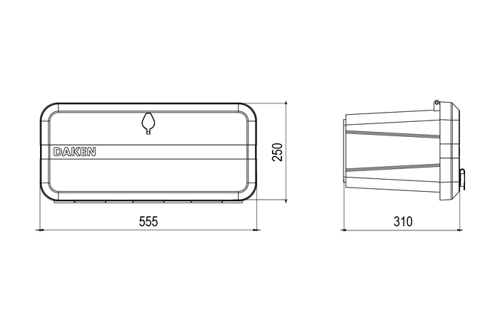 Boîte à outils DAKEN 82211 BLACKIT LITE  555x250x310mm 24l