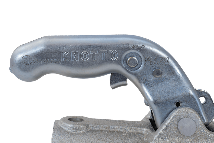 Attelage à boule KNOTT K27-B pour remorque de 2 700 kg avec timon tubulaire de 45 mm, en fonte