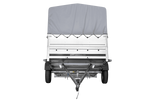 Remorque à essieu simple 264x150 UNITRAILER GARDEN 265 KIPP avec ridelles supplémentaires, arceau H-800 et bâche grise