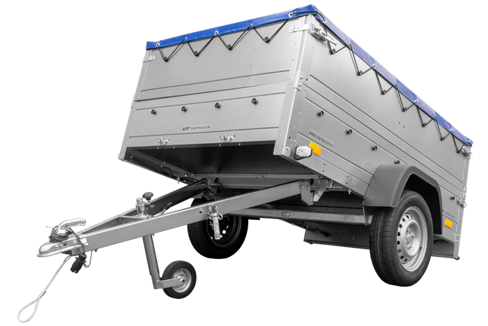 Remorque permis B avec rehausses et bâche plate Garden Trailer 201 KIPP 500 kg 200 x 125 cm