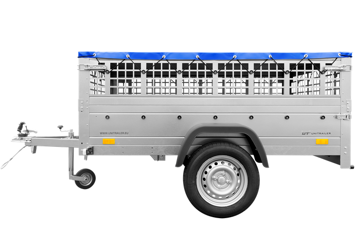 Remorque utilitaire 200x125 avec bâche plate, ridelles grillagées et roue jockey - Garden Trailer 201 KIPP