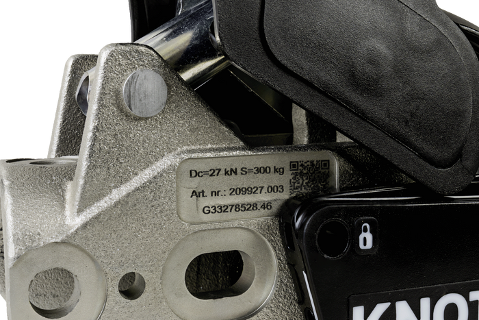 Attelage à boule KNOTT KS30 avec stabilisateur pour remorque de 3000kg avec timon tubulaire de 50mm