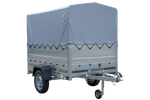 Remorque simple essieu 200x125 avec bâche haute, arceau, rehausses de ridelles et roue jockey - Garden Trailer 201 KIPP