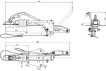 Dispositif de dépassement KNOTT KF20A avec attelage K20B pour remorque de 2000kg avec timon en V