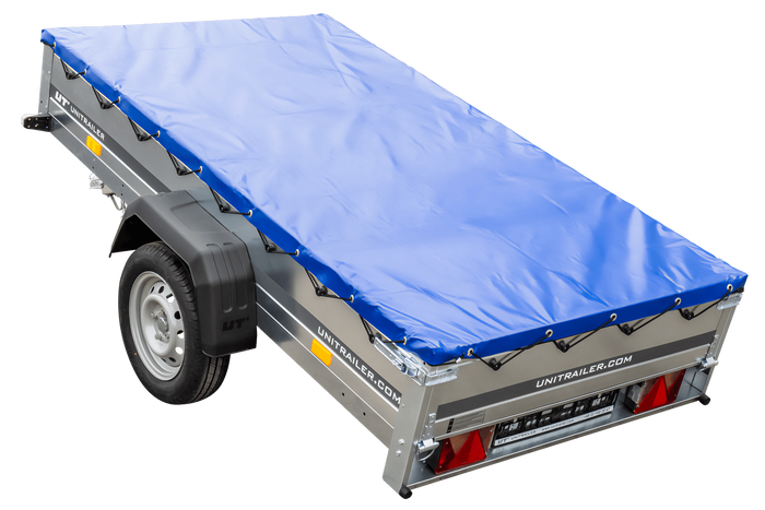 Remorque galvanisée 230 x 125 cm Garden Trailer 230 KIPP [avec roue jockey, bâche plate et tiges de support bâche]
