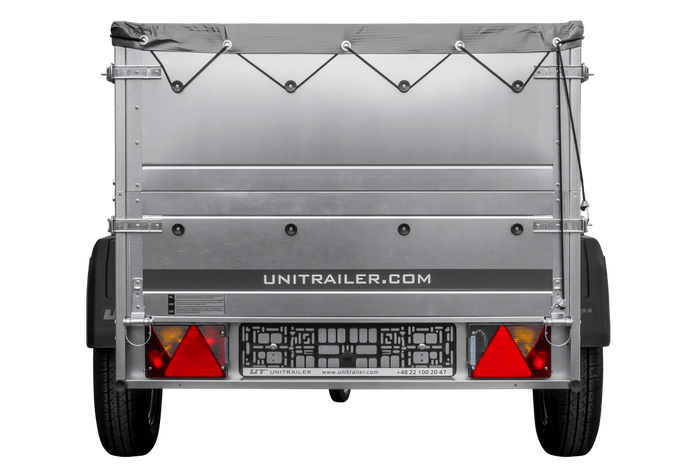 Remorque Garden Trailer 200 Kipp avec roue jockey, rehausses, châssis H-0 et bâche grise