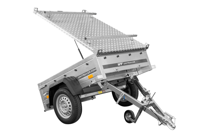 Remorque simple essieu 750 kg PTAC 150x106 Garden Trailer 150 KIPP avec capot aluminium