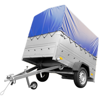 Remorque simple essieu 200x125 avec bâche haute, arceau, rehausses de ridelles et roue jockey - Garden Trailer 201 KIPP