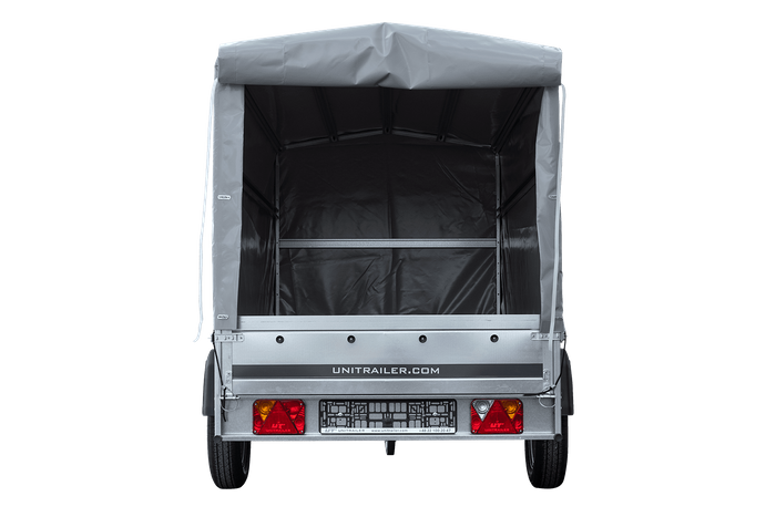 REMORQUE DE JARDIN 264 KIPP AVEC ROUE DE SUPPORT, CADRE H-1100 ET BACHE GRISE