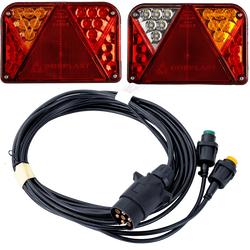 Feux arrière LED DOBPLAST DPT35 + faisceau MANTES 4 m, 7 broches