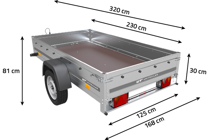 Remorque pour auto 230 x 125 cm Garden Trailer 230 KIPP