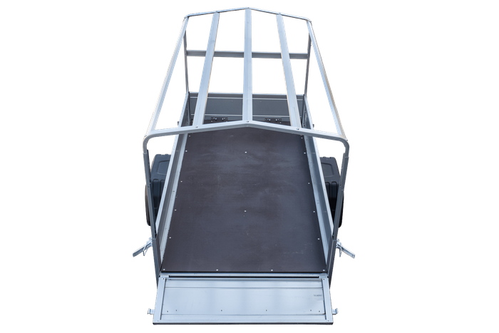 Remorque bagagère Garden Trailer 200 KIPP 200 x 106 cm avec bâche haute bleue, arceau et roue jockey