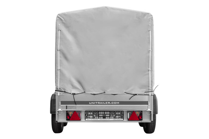 REMORQUE DE JARDIN 264/2 KIPP AVEC ROUE DE SUPPORT, CADRE H-1100 BACHE GRISE