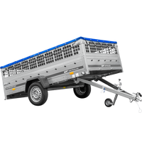 Remorque légère 264x150 UNITRAILER GARDEN 265 KIPP avec ridelles grillagées, châssis H-0 et bâche bleue