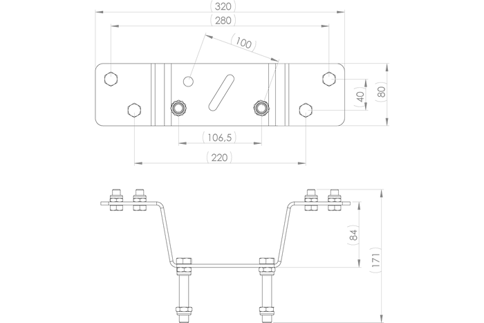 Support pour montage de la roue de secours remorque UNITRAILER