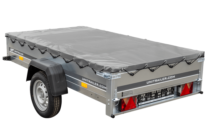 Remorque galvanisée 230 x 125 cm Garden Trailer 230 KIPP [avec roue jockey, bâche plate et tiges de support bâche]