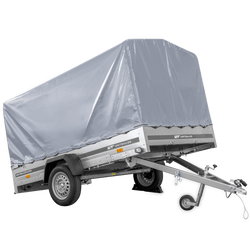 Remorque à un essieu 264x150 UNITRAILER GARDEN 265 KIPP avec châssis H-1100 et bâche grise
