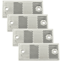 Réflecteurs rectangulaires blancs avec trous DOBPLAST 90x40mm SET 4x réflecteurs