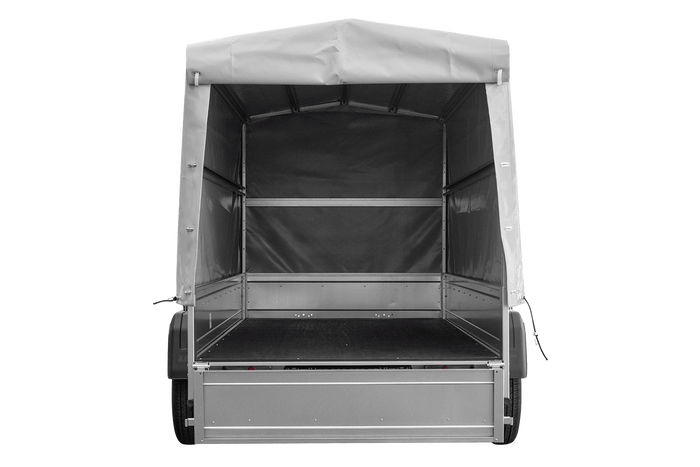 REMORQUE DE JARDIN 264/2 KIPP AVEC ROUE DE SUPPORT, CADRE H-1100 BACHE GRISE