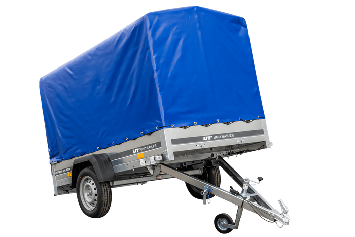 Remorque routière avec bâche haute (110 cm), arceau (110 cm) et roue jockey 230x125 Garden Trailer 230 KIPP