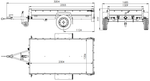 Remorque galvanisée 230 x 125 cm Garden Trailer 230 KIPP [avec roue jockey, bâche plate et tiges de support bâche]
