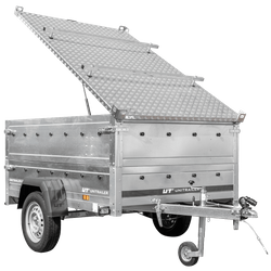 Remorque légère 200x125 UNITRAILER GARDEN 201 KIPP avec côtés BIS et couverture en aluminium