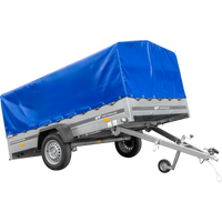 Remorque à un essieu 264x150 UNITRAILER GARDEN 265 KIPP avec arceau H-800 et bâche bleue