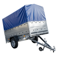 Remorque voiture sans frein 230 x 125 cm Garden Trailer 230 KIPP avec bâche haute, rehausses de ridelles et roue jockey