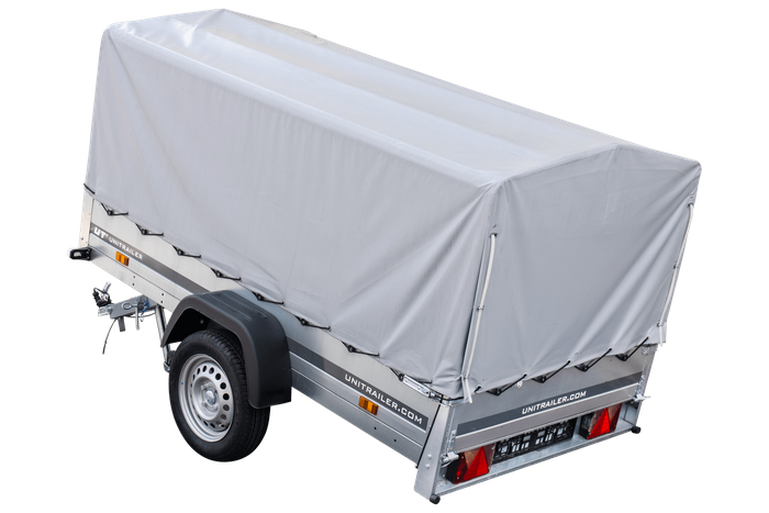 Remorque routière avec bâche haute, arceau H-800 et roue jockey 230x125 Garden Trailer 230 KIPP