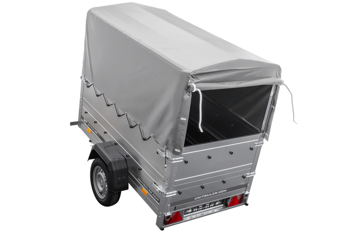 Remorque simple essieu 200x106 avec bâche haute, arceau, rehausses de ridelles et roue jockey - Garden Trailer 200 KIPP