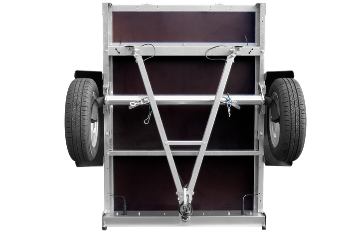 Remorque petite à vendre à benne basculante - Garden Trailer 150 KIPP [avec rehausses de ridelles et bâche plate grise]