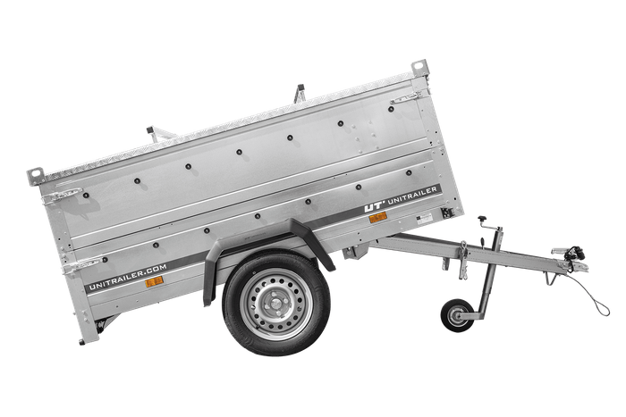 Remorque légère 200x125 UNITRAILER GARDEN 201 KIPP avec côtés BIS et couverture en aluminium