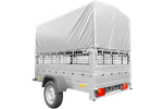 Remorque pour permis B Garden Trailer 201 KIPP 500 kg 200 x 125 cm [avec rehausses grillagées, bâche haute, arceau et roue jockey]