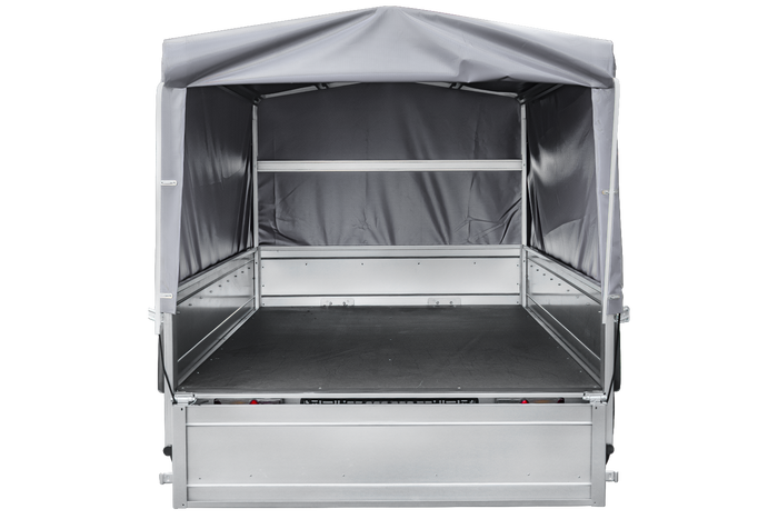 Remorque avec arceau et bâche grise Remorque de jardin 264 KIPP