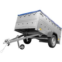 Remorque permis B avec rehausses et bâche plate Garden Trailer 201 KIPP 500 kg 200 x 125 cm