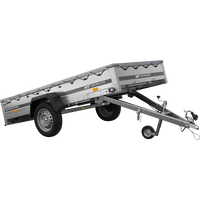 REMORQUE DE JARDIN 264 KIPP AVEC ROUE JOINTE ET COUVERCLE PLAT GRIS