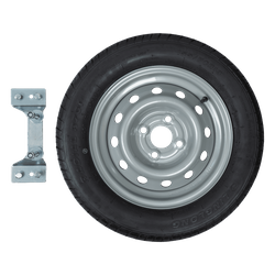 Roue de secours pour remorque avec support PNEU LINGLONG 155/70 R13 75N JANTE UNITRAILER 4Jx13"H2 4x100 ET:30