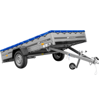 Remorque à un essieu 264x150 UNITRAILER GARDEN 265 KIPP avec châssis H-0 et bâche bleue