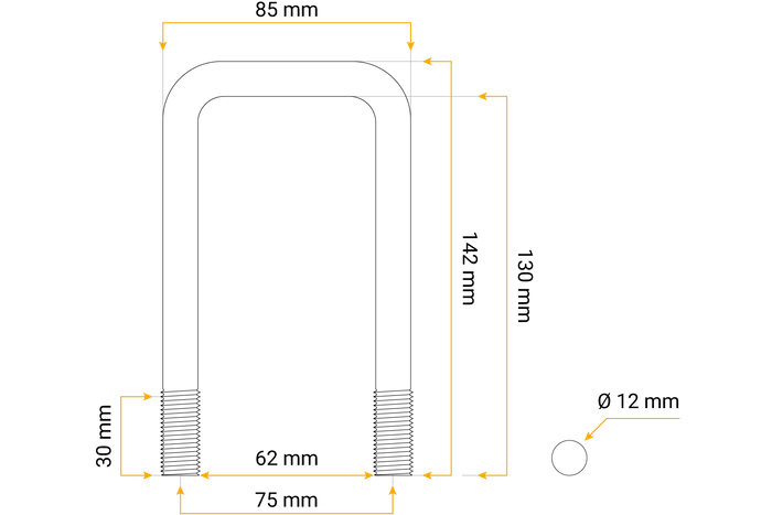 U-boulon 130/62/130 M12