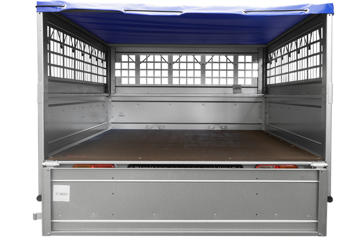Remorque utilitaire 200x125 avec bâche plate, ridelles grillagées et roue jockey - Garden Trailer 201 KIPP