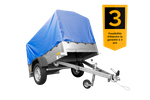 Remorque pliable 750 kg 200 x 125 avec bâche dôme bleue et arceau Garden Trailer 201 KIPP