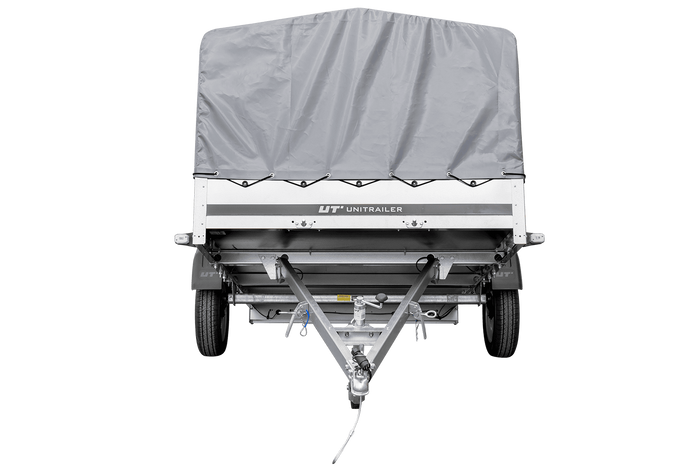 Remorque à un essieu 264x150 UNITRAILER GARDEN 265 KIPP avec arceau H-800 et bâche grise
