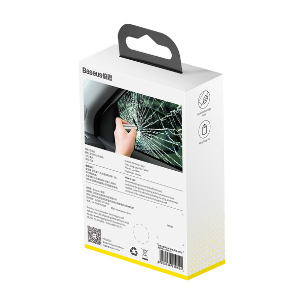 BASEUS Sharp Tool 2 en 1 Marteau de sécurité pour vitre,  couteau de sauvetage  pour ceintures de securité