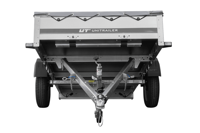 REMORQUE DE JARDIN 264 KIPP AVEC ROUE JOINTE, CHÂSSIS H-0 ET BÂCHE GRISE