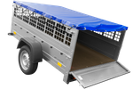 Remorque utilitaire 200x125 avec bâche plate, ridelles grillagées et roue jockey - Garden Trailer 201 KIPP