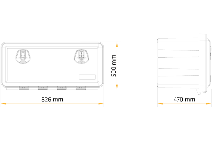 Boîte, coffre à outils DAKEN 81108  JUST 826x500x470mm 127l avec supports de montage