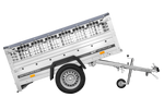 Remorque grillagée 200x106 avec bâche plate grise, ridelles grillagées et roue jockey - Garden Trailer 200 KIPP
