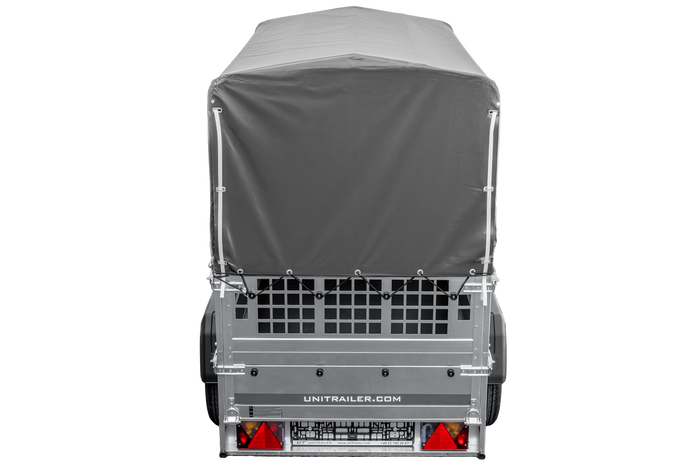 Remorque tôle Garden Trailer 200 KIPP 200x106 cm [avec rehausses grillagées, bâche haute et arceau]