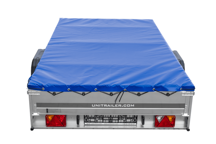 Remorque à un essieu 264x150 UNITRAILER GARDEN 265 KIPP avec châssis H-0 et bâche bleue