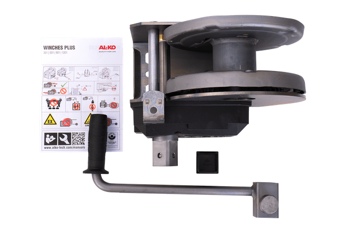Treuil manuel pour remorque dépanneuse AL-KO 1150 kg avec frein et déroulement automatique